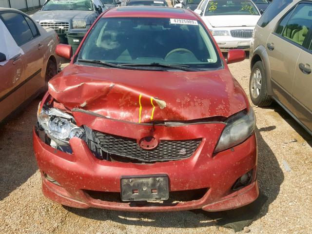 2T1BU4EEXAC418291 - 2010 TOYOTA COROLLA BA RED photo 7