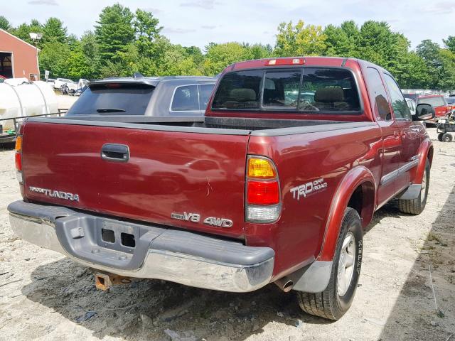 5TBBT44134S450442 - 2004 TOYOTA TUNDRA ACC RED photo 4