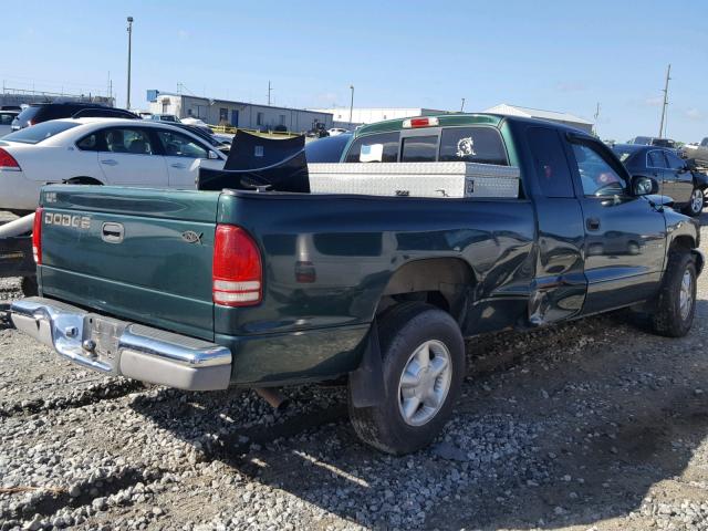 1B7GL22X7WS740458 - 1998 DODGE DAKOTA GREEN photo 4