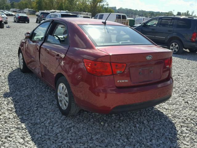 KNAFU4A26A5051560 - 2010 KIA FORTE EX RED photo 3