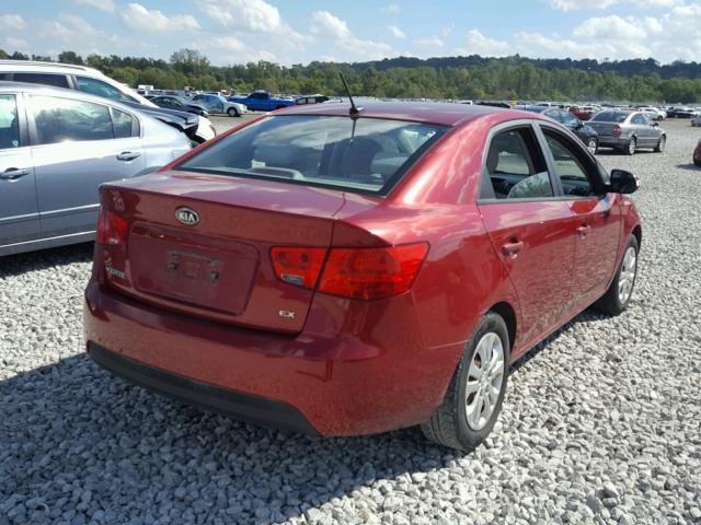 KNAFU4A26A5051560 - 2010 KIA FORTE EX RED photo 4