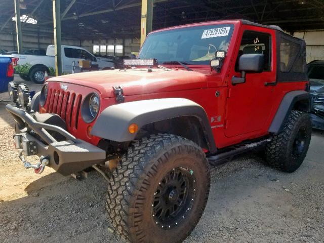 1J4FA24188L618516 - 2008 JEEP WRANGLER X RED photo 2