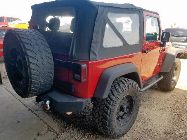 1J4FA24188L618516 - 2008 JEEP WRANGLER X RED photo 4