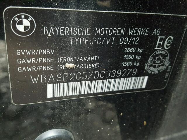 WBASP2C57DC339279 - 2013 BMW 535 XIGT BLACK photo 10