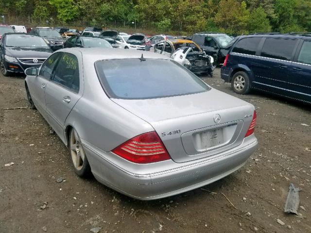 WDBNG83J85A442108 - 2005 MERCEDES-BENZ S 430 4MAT SILVER photo 3