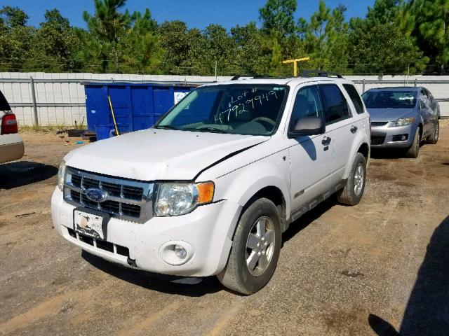 1FMCU03108KB49171 - 2008 FORD ESCAPE XLT WHITE photo 2