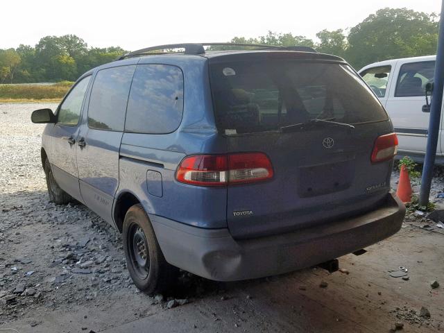 4T3ZF13C42U421722 - 2002 TOYOTA SIENNA LE BLUE photo 3