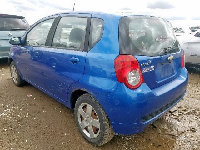 KL1TD66E99B322877 - 2009 CHEVROLET AVEO LS BLUE photo 3