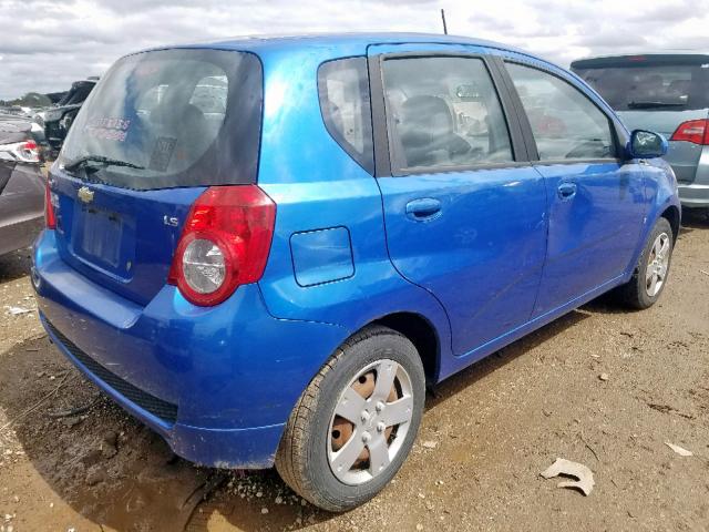 KL1TD66E99B322877 - 2009 CHEVROLET AVEO LS BLUE photo 4