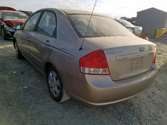 KNAFE122075462620 - 2007 KIA SPECTRA EX BEIGE photo 3