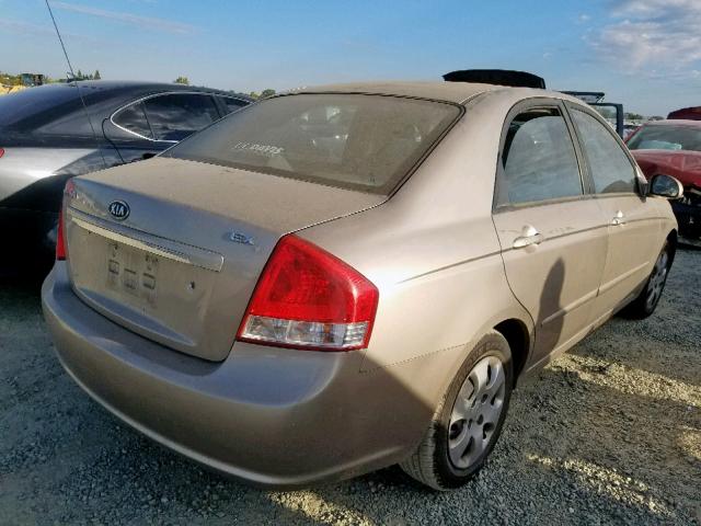 KNAFE122075462620 - 2007 KIA SPECTRA EX BEIGE photo 4