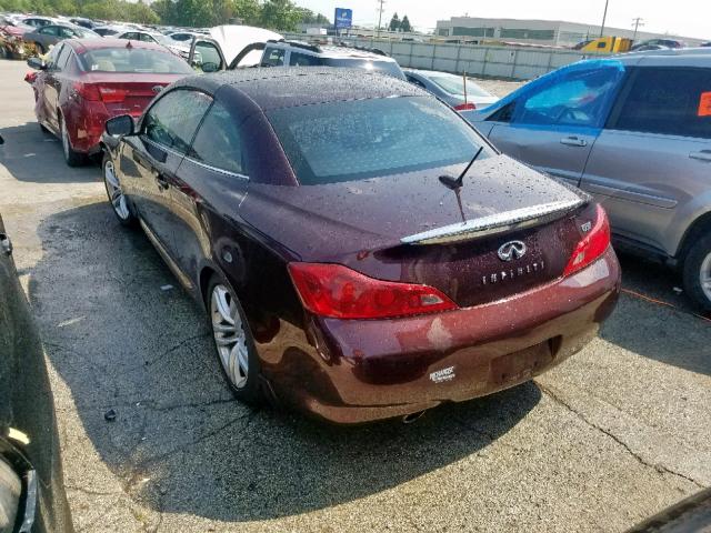 JNKCV66E09M723825 - 2009 INFINITI G37 BASE PURPLE photo 3