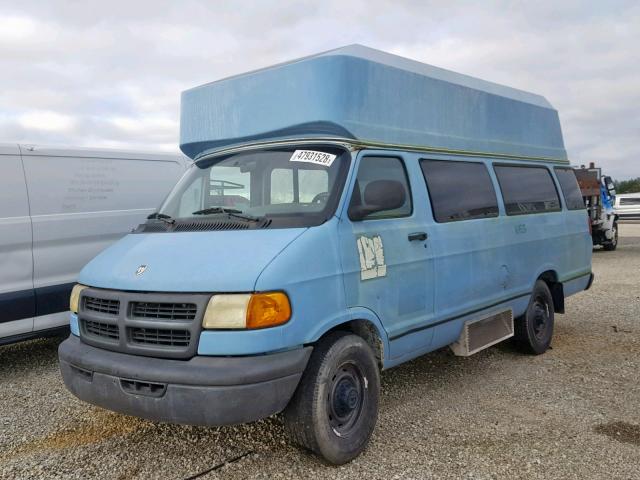 2B7LB31Z5WK158332 - 1998 DODGE RAM VAN B3 BLUE photo 2