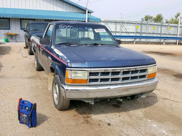 1B7FL26X4NS689182 - 1992 DODGE DAKOTA BLUE photo 1