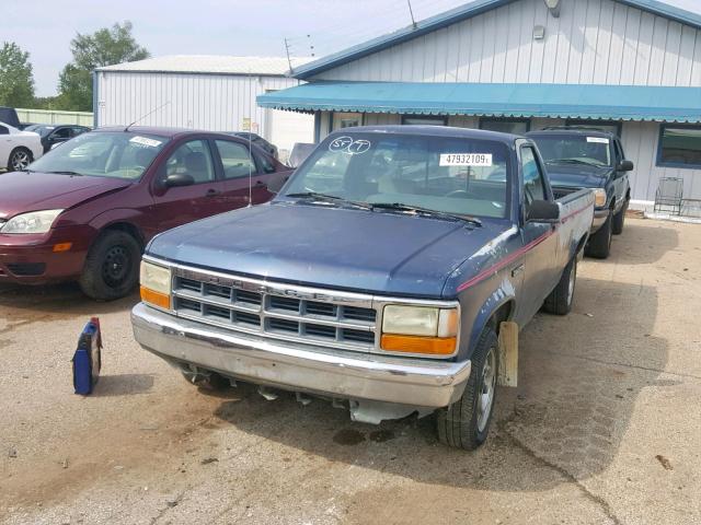 1B7FL26X4NS689182 - 1992 DODGE DAKOTA BLUE photo 2