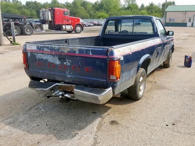 1B7FL26X4NS689182 - 1992 DODGE DAKOTA BLUE photo 4