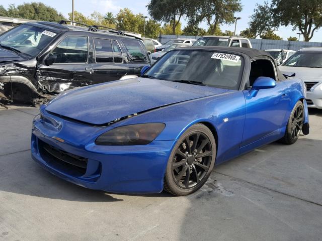 JHMAP21446S001578 - 2006 HONDA S2000 BLUE photo 2