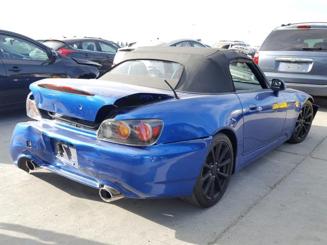 JHMAP21446S001578 - 2006 HONDA S2000 BLUE photo 4