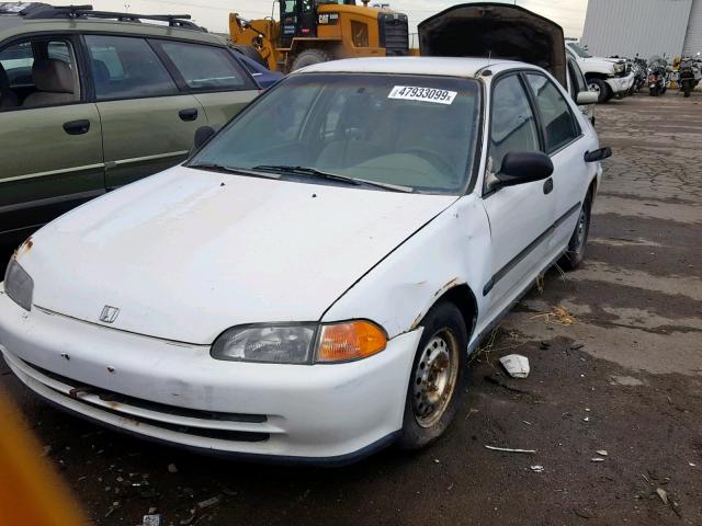 JHMEG8546NS034577 - 1992 HONDA CIVIC DX WHITE photo 2