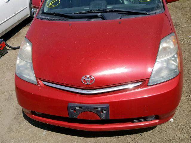 JTDKB20U077600049 - 2007 TOYOTA PRIUS RED photo 9