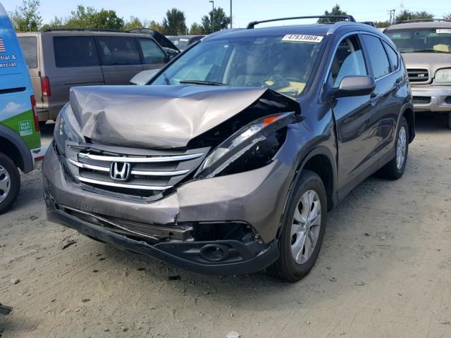 2HKRM4H71EH657534 - 2014 HONDA CR-V EXL BROWN photo 2