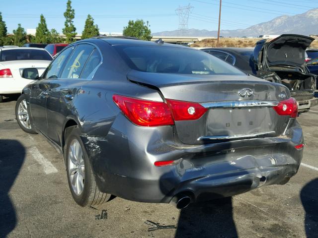 JN1AV7AP9EM691929 - 2014 INFINITI Q50 HYBRID GRAY photo 3