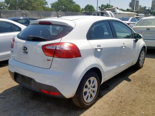 KNADM5A31E6360441 - 2014 KIA RIO LX WHITE photo 4