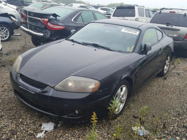 KMHHM65D36U221823 - 2006 HYUNDAI TIBURON GS BLACK photo 2