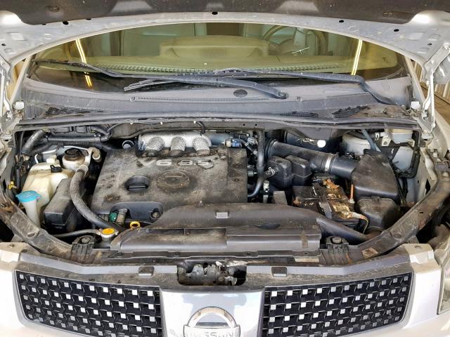 5N1BV28U46N106312 - 2006 NISSAN QUEST S SILVER photo 7