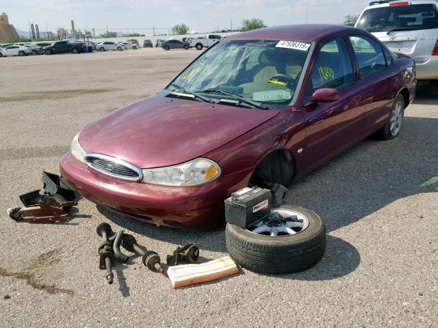 3FAFP6633WM144941 - 1998 FORD CONTOUR LX MAROON photo 2