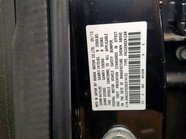 JH4CU2F65DC014133 - 2013 ACURA TSX TECH CHARCOAL photo 10