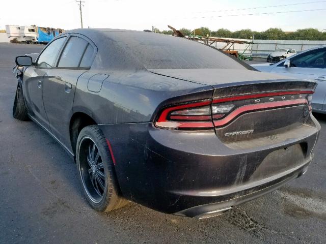 2C3CDXBGXFH801404 - 2015 DODGE CHARGER SE CHARCOAL photo 3