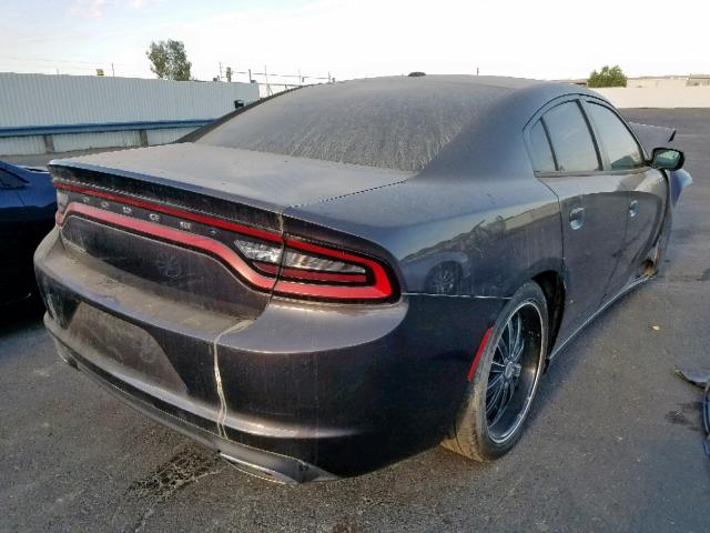 2C3CDXBGXFH801404 - 2015 DODGE CHARGER SE CHARCOAL photo 4