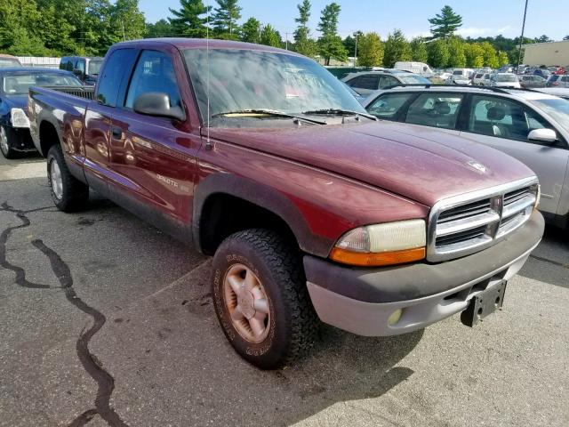 1B7GG42X82S707513 - 2002 DODGE DAKOTA SLT MAROON photo 1