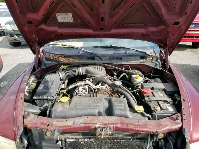 1B7GG42X82S707513 - 2002 DODGE DAKOTA SLT MAROON photo 7