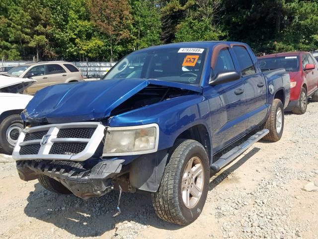 1D7HW38KX9S816603 - 2009 DODGE DAKOTA SXT BLUE photo 2