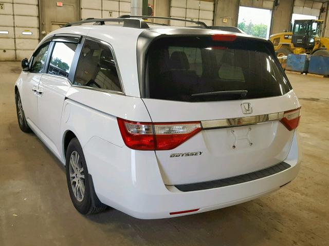 5FNRL5H48BB073799 - 2011 HONDA ODYSSEY EX WHITE photo 3