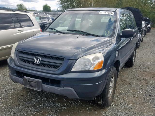 2HKYF18134H588053 - 2004 HONDA PILOT LX GRAY photo 2