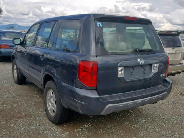 2HKYF18134H588053 - 2004 HONDA PILOT LX GRAY photo 3