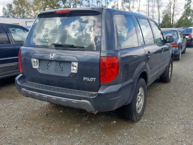 2HKYF18134H588053 - 2004 HONDA PILOT LX GRAY photo 4