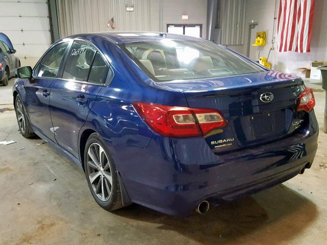 4S3BNEL60F3025477 - 2015 SUBARU LEGACY 3.6 BLUE photo 3