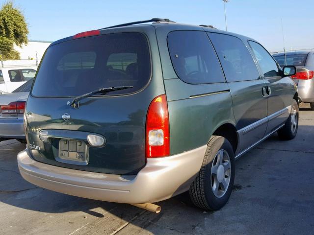 4N2ZN15T21D824042 - 2001 NISSAN QUEST GXE GREEN photo 4