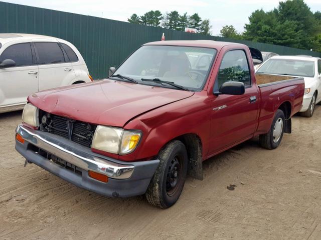 4TANL42N1WZ077523 - 1998 TOYOTA TACOMA BURGUNDY photo 2