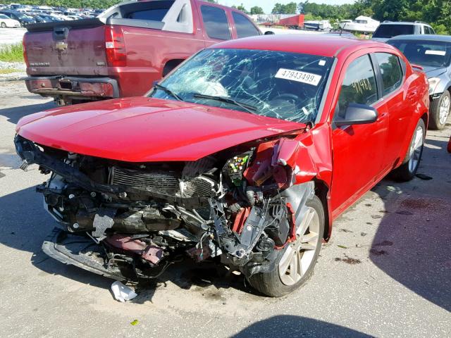 1C3CDZAG0DN587640 - 2013 DODGE AVENGER SE RED photo 2