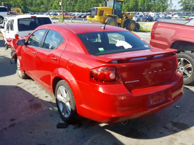 1C3CDZAG0DN587640 - 2013 DODGE AVENGER SE RED photo 3