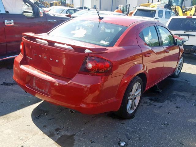 1C3CDZAG0DN587640 - 2013 DODGE AVENGER SE RED photo 4