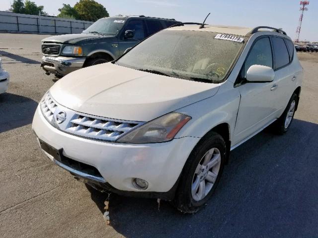 JN8AZ08T86W416512 - 2006 NISSAN MURANO SL WHITE photo 2