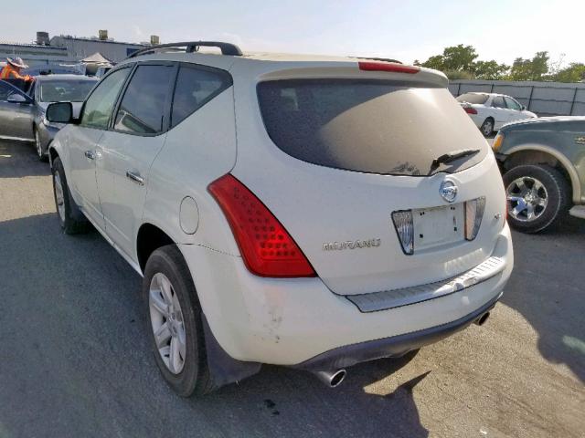 JN8AZ08T86W416512 - 2006 NISSAN MURANO SL WHITE photo 3