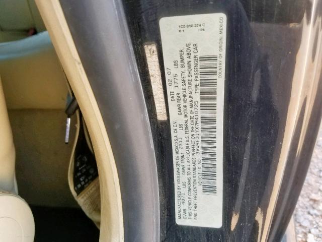 3VWRF31YX7M410725 - 2007 VOLKSWAGEN NEW BEETLE შავი ფოტო 10