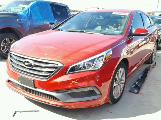 5NPE34AF6HH449348 - 2017 HYUNDAI SONATA SPO BURGUNDY photo 2